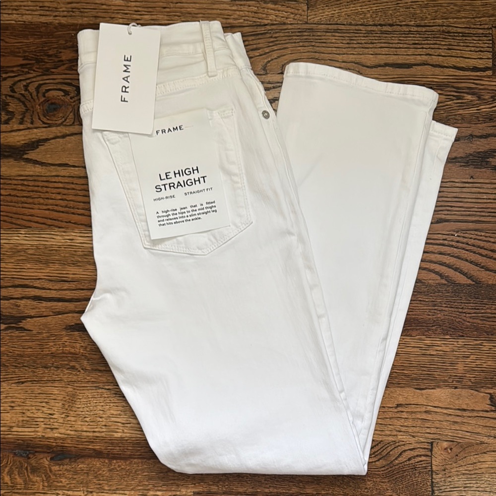 Frame White Le High Straight Jeans